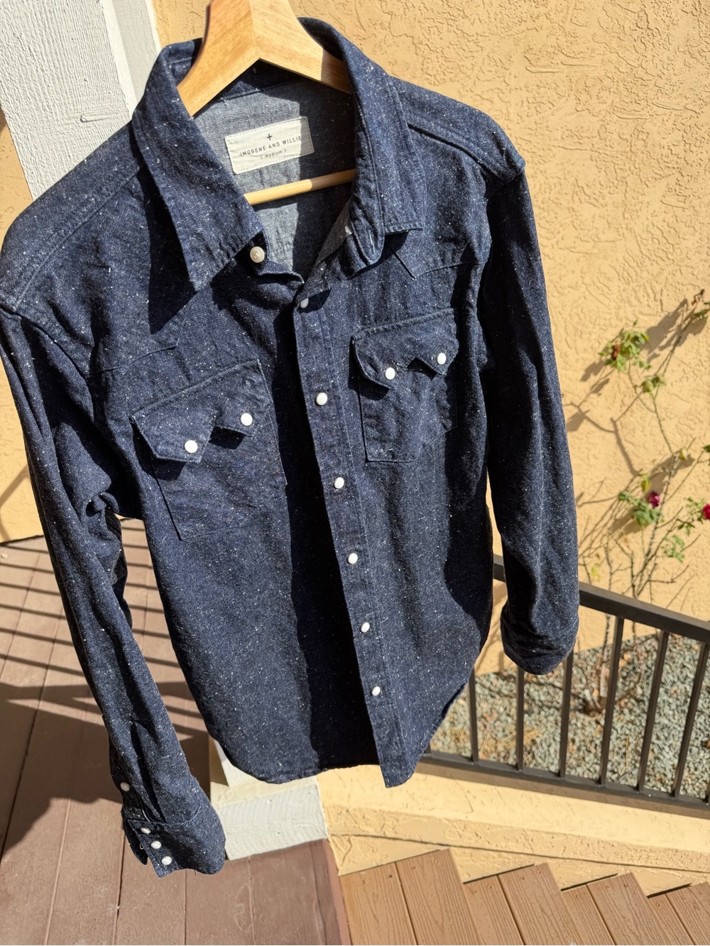Imogene and Willie the sawtooth pearl snap in indigo nep